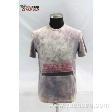 Jersey Dirty Wash Round Neck With Printing Shirt